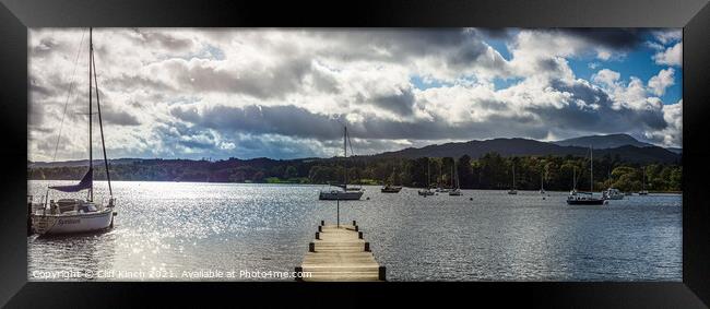 Lake Windermere from Ambleside Jetty Framed Print by Cliff Kinch