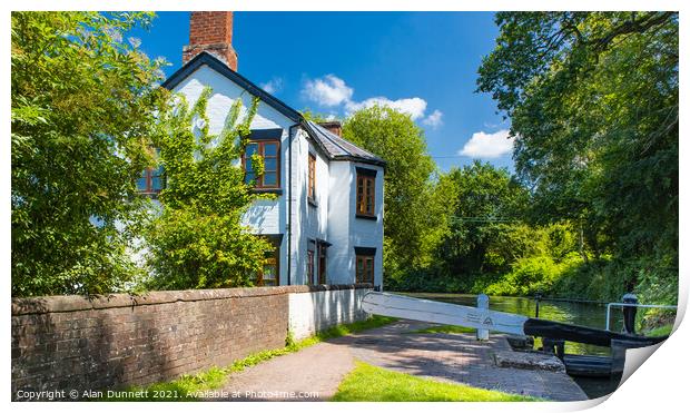 Lock Keepers Cottage Print by Alan Dunnett