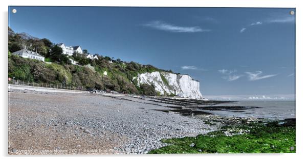 St Margarets Bay High Cliffs and Beach Kent Acrylic by Diana Mower
