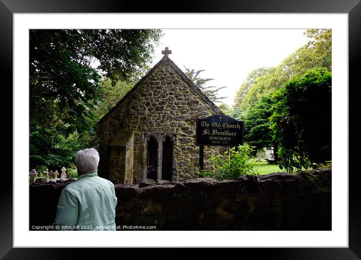 St. Boniface old church at Bonchurch, Isle of Wight. Framed Mounted Print by john hill