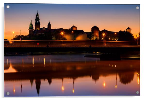 Wawel Castle in Krakow at Dawn Acrylic by Artur Bogacki