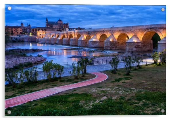 Roman Bridge on Guadalquivir River in Cordoba Acrylic by Artur Bogacki