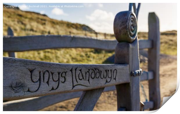 Ynys Llanddwyn Gate Anglesey Print by Pearl Bucknall