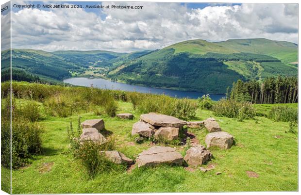 Talybont Reservoir Valley Central Brecon Beacons Canvas Print by Nick Jenkins