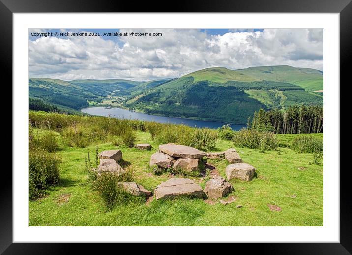 Talybont Reservoir Valley Central Brecon Beacons Framed Mounted Print by Nick Jenkins