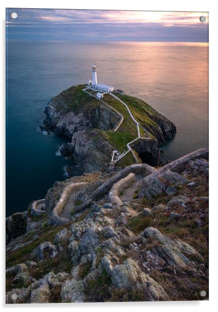 South Stack Lighthouse Acrylic by Daniel Farrington