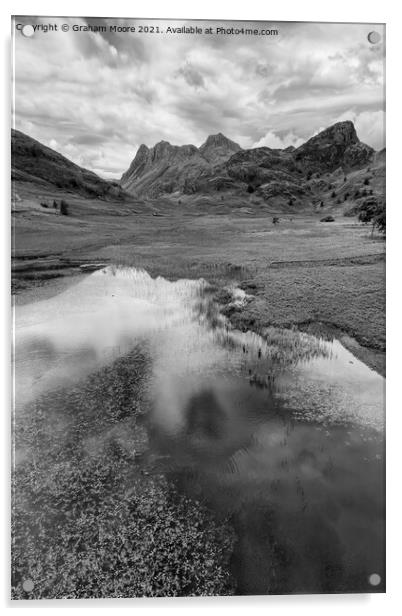 Blea Tarn and Side Pike Acrylic by Graham Moore