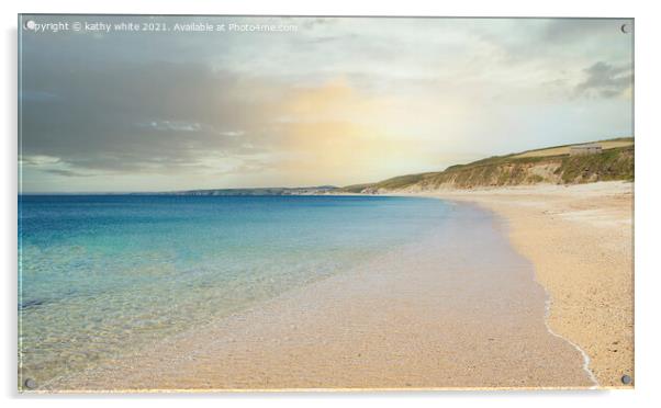 Gunwalloe  Cornish,Beach , Fishing Cove  Acrylic by kathy white