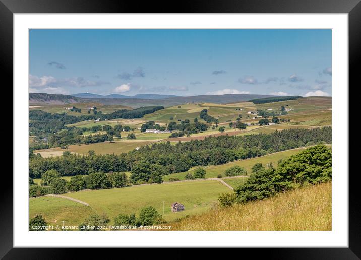Across to Ettersgill from Stable Edge, Teesdale in Summer Framed Mounted Print by Richard Laidler