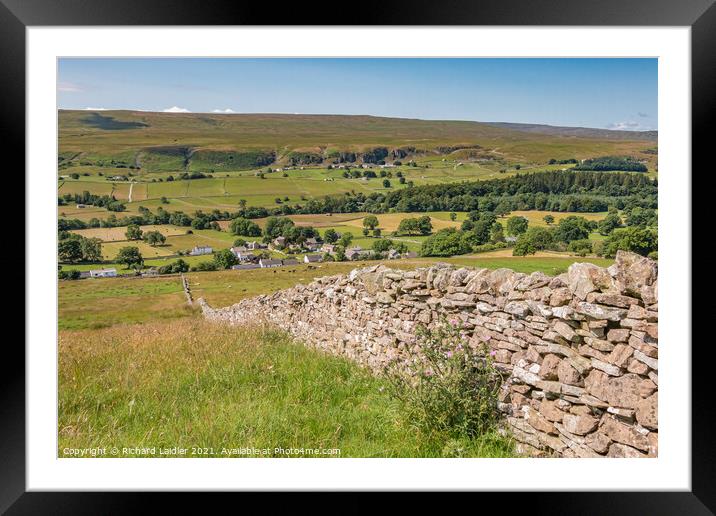 Down to Newbiggin and Holwick, Teesdale in Summer Framed Mounted Print by Richard Laidler