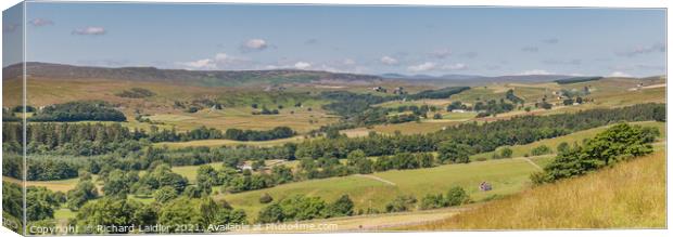 Upper Teesdale Summer Panorama from Stable Edge Canvas Print by Richard Laidler