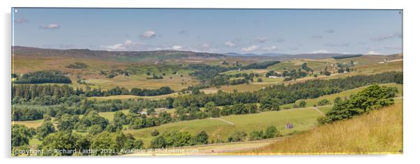 Upper Teesdale Summer Panorama from Stable Edge Acrylic by Richard Laidler