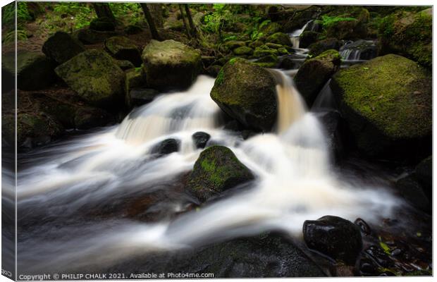 Wyming brook in the Peak district 566 Canvas Print by PHILIP CHALK