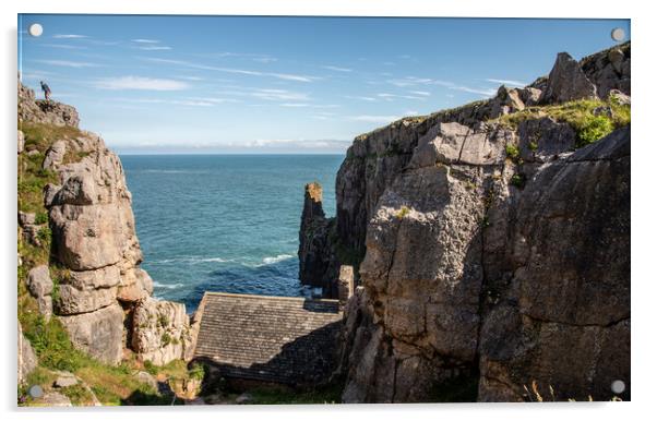 St Govan's Chapel Acrylic by stuart bingham