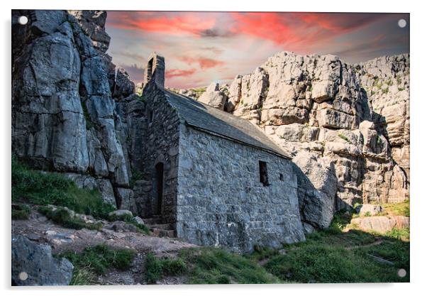 St Govan's Chapel Acrylic by stuart bingham