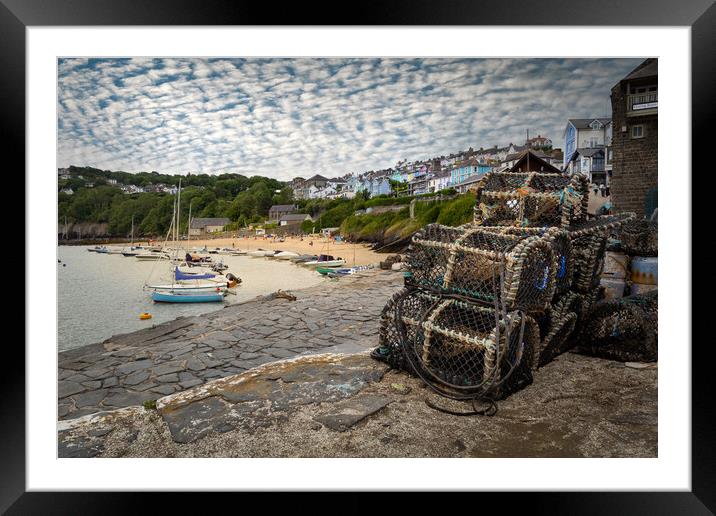 New Quay fishing village Framed Mounted Print by Leighton Collins
