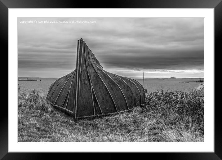 Lindisfarne Hut Framed Mounted Print by Ron Ella