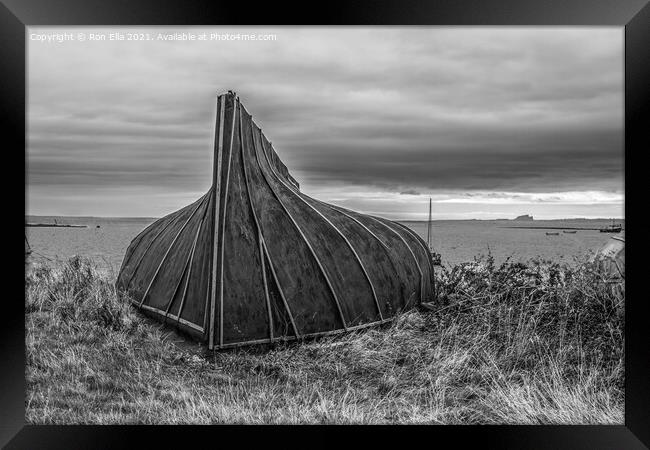 Lindisfarne Hut Framed Print by Ron Ella