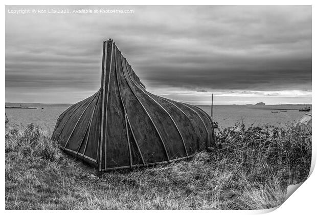 Lindisfarne Hut Print by Ron Ella