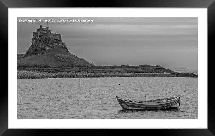 Holy Island: A Place of Calm and History Framed Mounted Print by Ron Ella