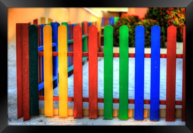 Colourful Caribbean fence Framed Print by Eti Reid