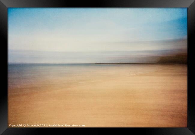Whitby Beach - Intentional Camera Movement Framed Print by Inca Kala