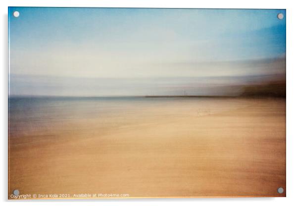 Whitby Beach - Intentional Camera Movement Acrylic by Inca Kala