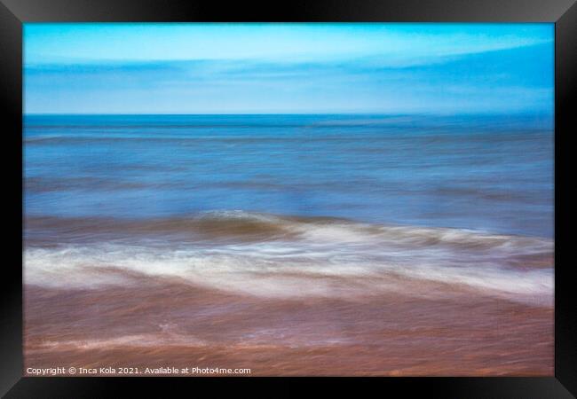 Waves in Motion on Whitby Beach  Framed Print by Inca Kala