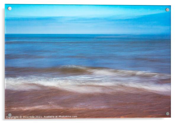 Waves in Motion on Whitby Beach  Acrylic by Inca Kala