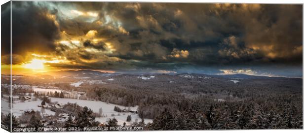 Sunset in the Bavarian Forest Canvas Print by Dirk Rüter