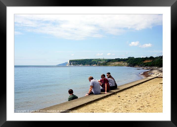 Whitecliff bay on the isle of Wight Framed Mounted Print by john hill