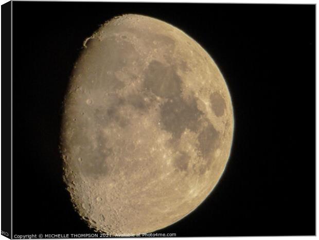 Waxing Gibbous Moon Canvas Print by MICHELLE THOMPSON