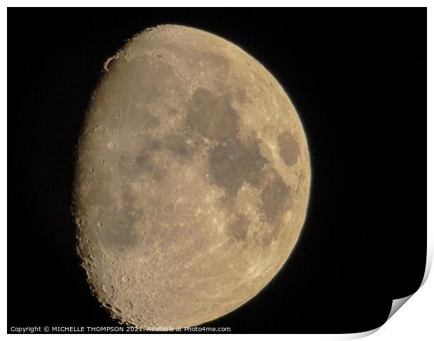 Waxing Gibbous Moon Print by MICHELLE THOMPSON