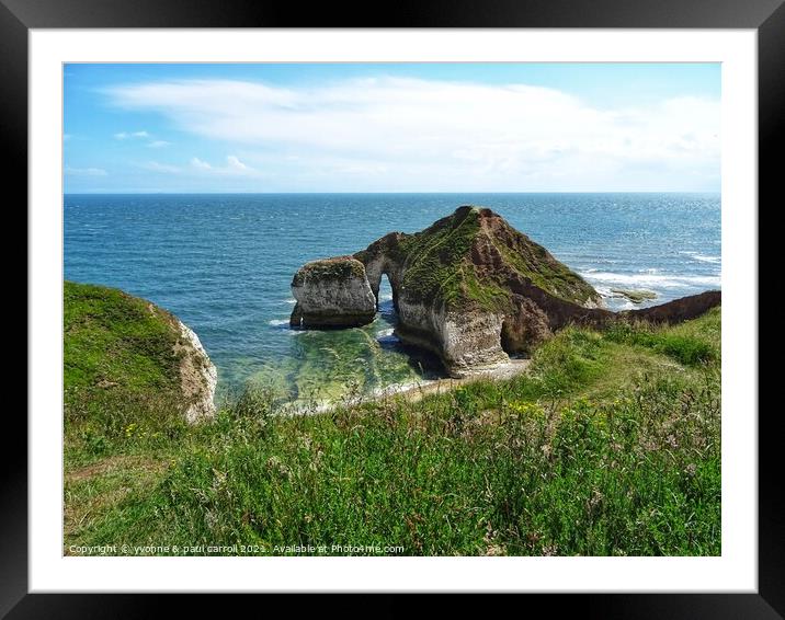 The Drinking Dinosaur at Flamborough Head Framed Mounted Print by yvonne & paul carroll