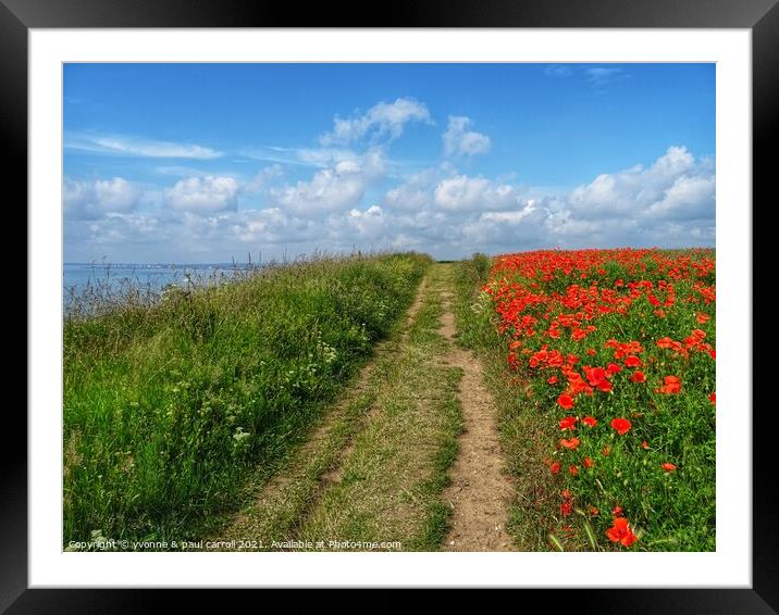 Poppies on the Flamborough Coast Framed Mounted Print by yvonne & paul carroll