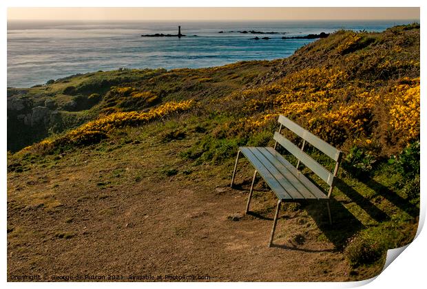 The green bench. Print by George de Putron