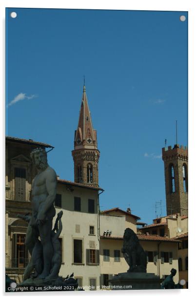 Piazza Del Campo  Italy Acrylic by Les Schofield