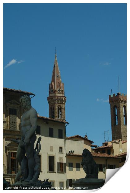 Piazza Del Campo  Italy Print by Les Schofield
