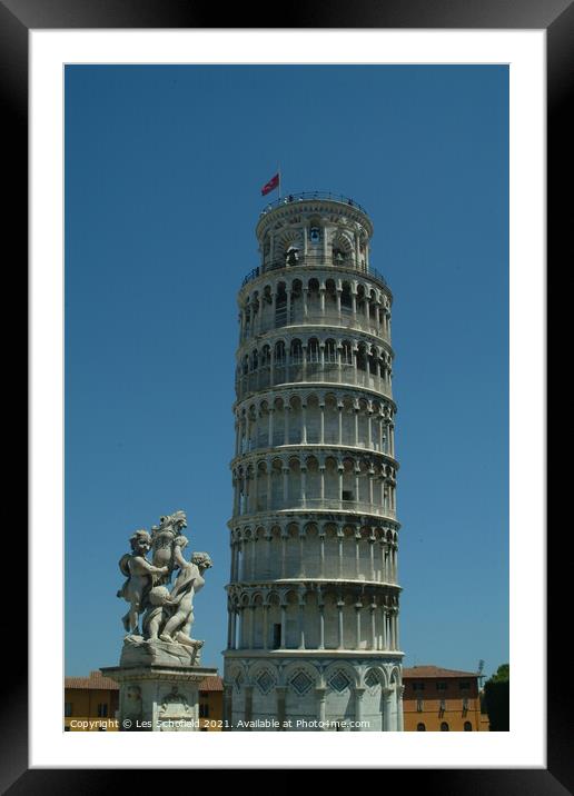The Iconic Leaning Tower of Pisa Framed Mounted Print by Les Schofield