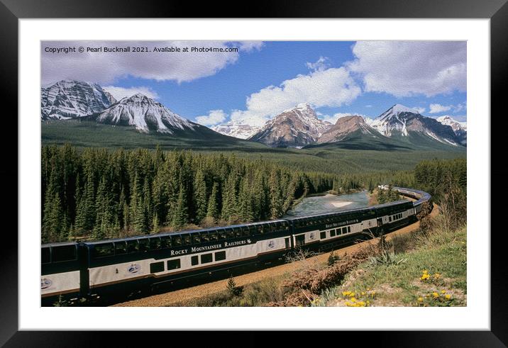 Rocky Mountaineer Train Canada Framed Mounted Print by Pearl Bucknall