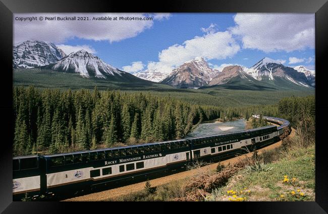 Rocky Mountaineer Train Canada Framed Print by Pearl Bucknall