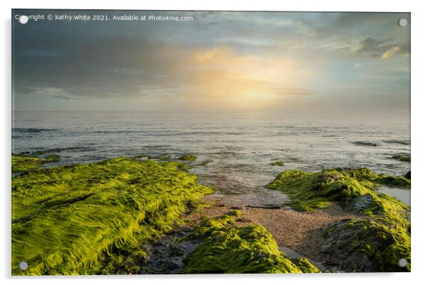 Cornwall sunset Acrylic by kathy white