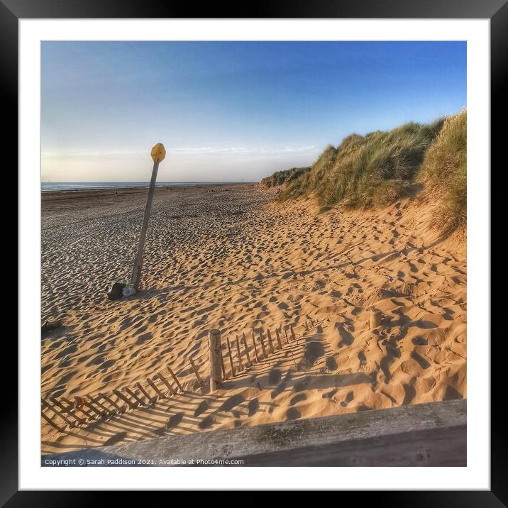 Formby beach and sand dunes Framed Mounted Print by Sarah Paddison
