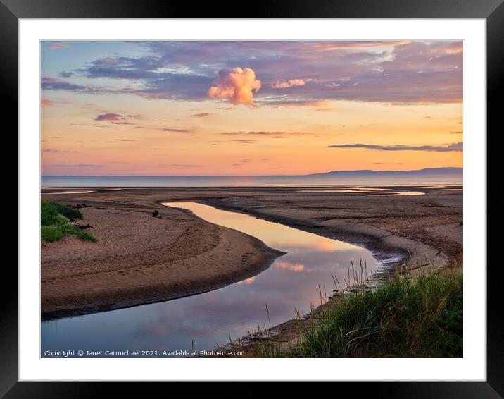 Glowing Sunset Reflections Framed Mounted Print by Janet Carmichael