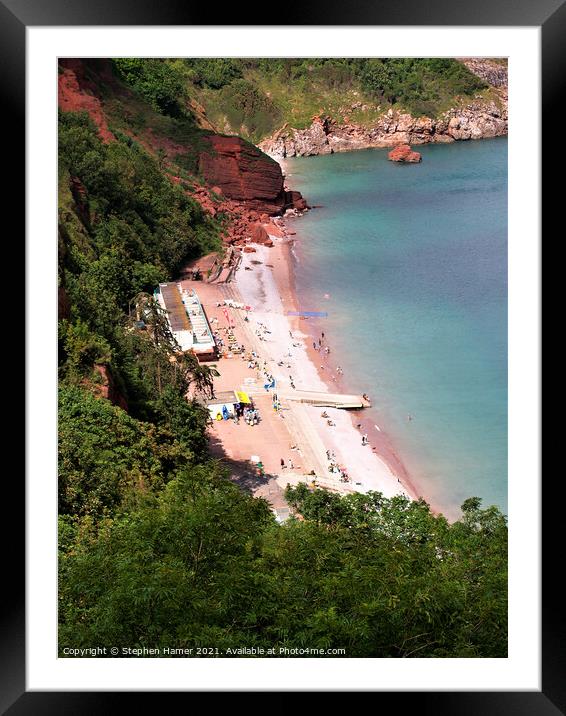 Oddicombe Beach landslip Framed Mounted Print by Stephen Hamer