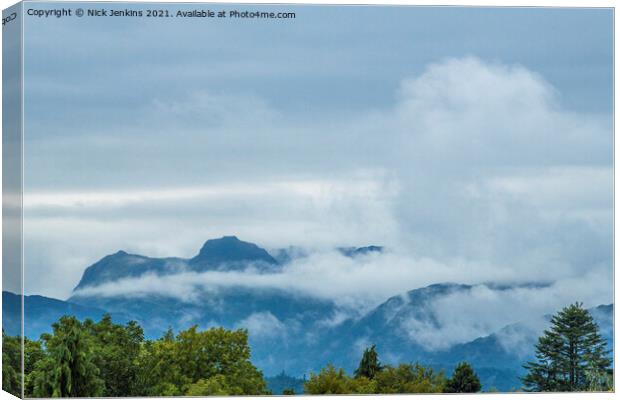 Langdale Pikes and Cloud Inversion Lake District Canvas Print by Nick Jenkins