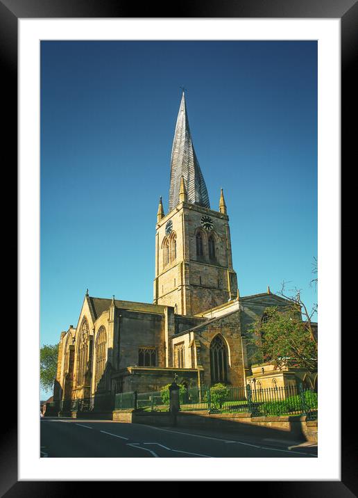 The Crooked Spire in Chesterfield  Framed Mounted Print by Michael South Photography