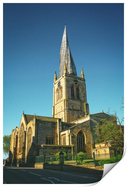 The Crooked Spire in Chesterfield  Print by Michael South Photography
