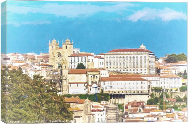 A View Of Old Porto Canvas Print by Ian Lewis