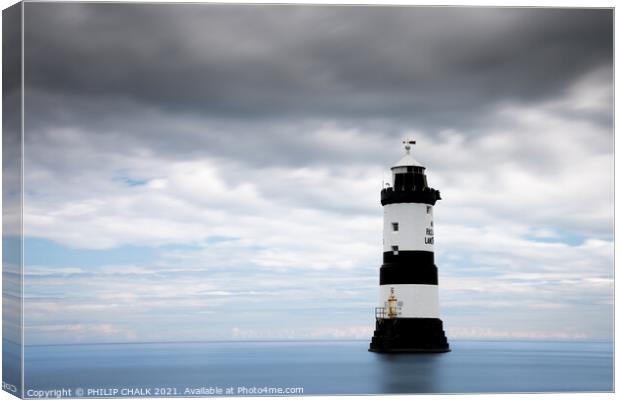 Penmon point lighthouse on Anglesey Wales 567 Canvas Print by PHILIP CHALK